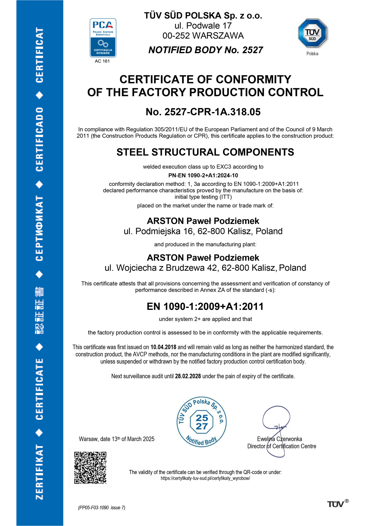 Arston - gięcie, cięcie, wykrawanie, spawanie 