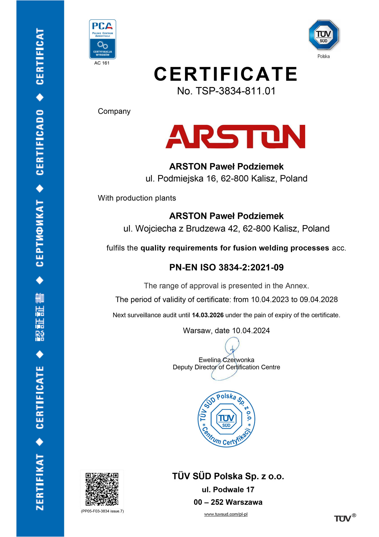 Arston - gięcie, cięcie, wykrawanie, spawanie 